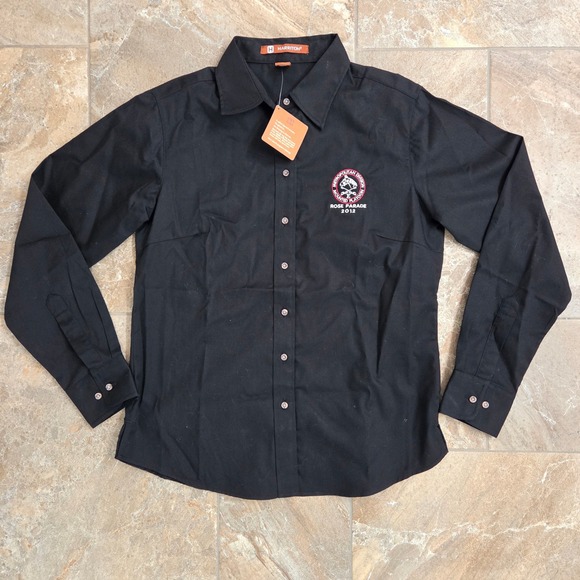 Harriton Black Button Down Blouse Metropolitan Rose Parade 2012 Shirt LAPD - Picture 1 of 9